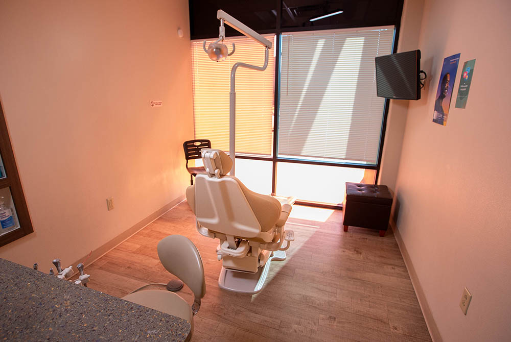 A sunlit treatment room at Pebble Hills Dental Care